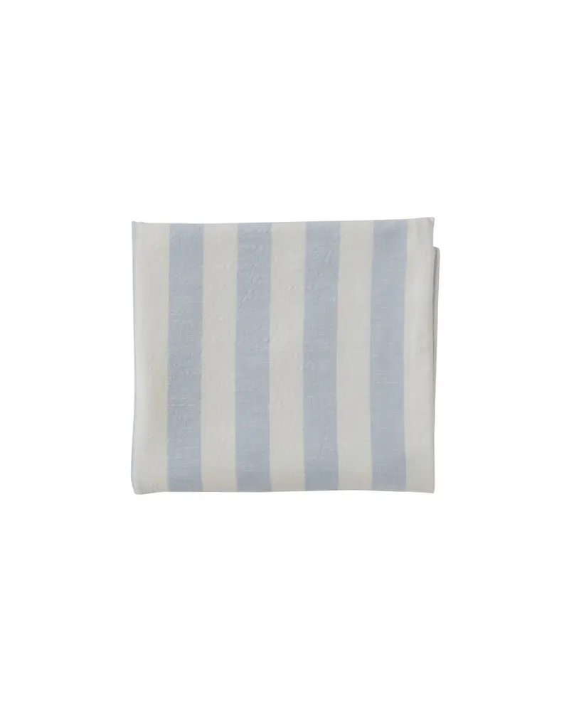 Gestreifte Tischdecke aus Bio-Baumwolle von OYOY Living, Eisblau, 200 × 140 cm, Ansicht 1