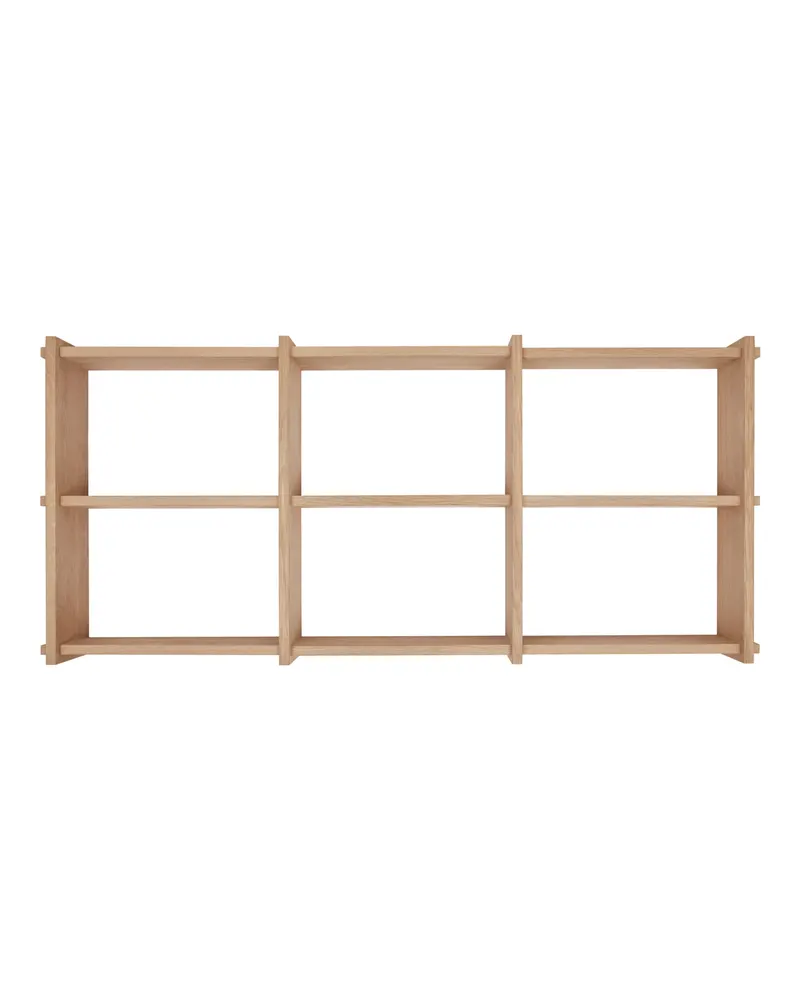 Grid Shelf Wandregal aus Eiche, Natur