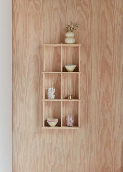 OYOY Living Grid Shelf Wandregal aus Eiche, Natur, 82 × 37 × 10 cm, Ansicht 4