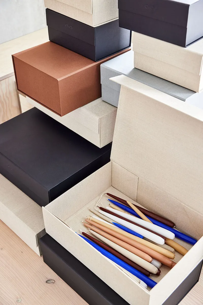 OYOY Living Hako Aufbewahrungsbox A4 aus Karton, Stone, A4-Format, Ansicht 3
