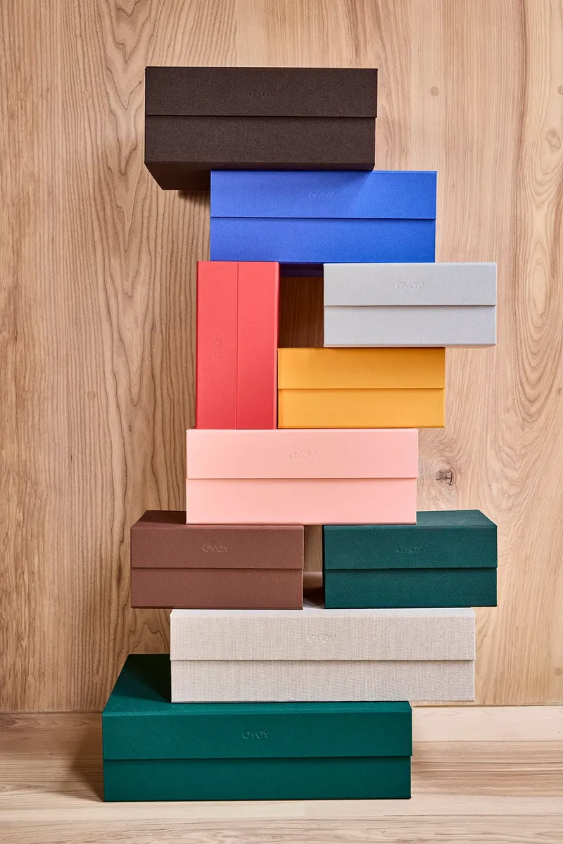 OYOY Living Hako Aufbewahrungsbox A5 im japanisch inspirierten Design, Dunkelgrün, Ansicht 3