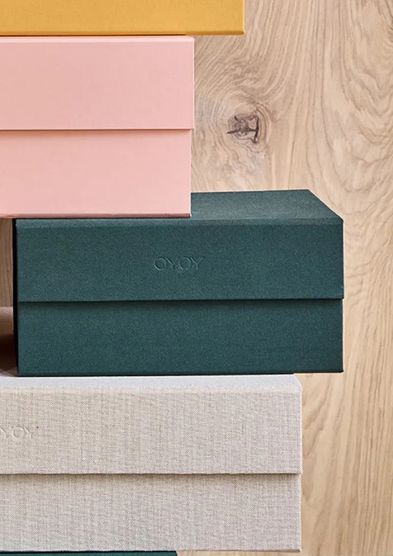 OYOY Living Hako Aufbewahrungsbox A5 im japanisch inspirierten Design, Dunkelgrün, Ansicht 4