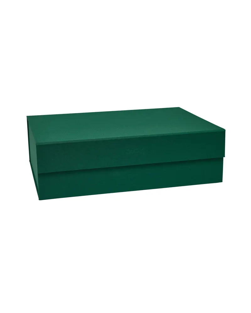 OYOY Hako Aufbewahrungsbox im A3-Format aus Karton und Stoff, OYOY Living, Dunkelgrün, Ansicht 1