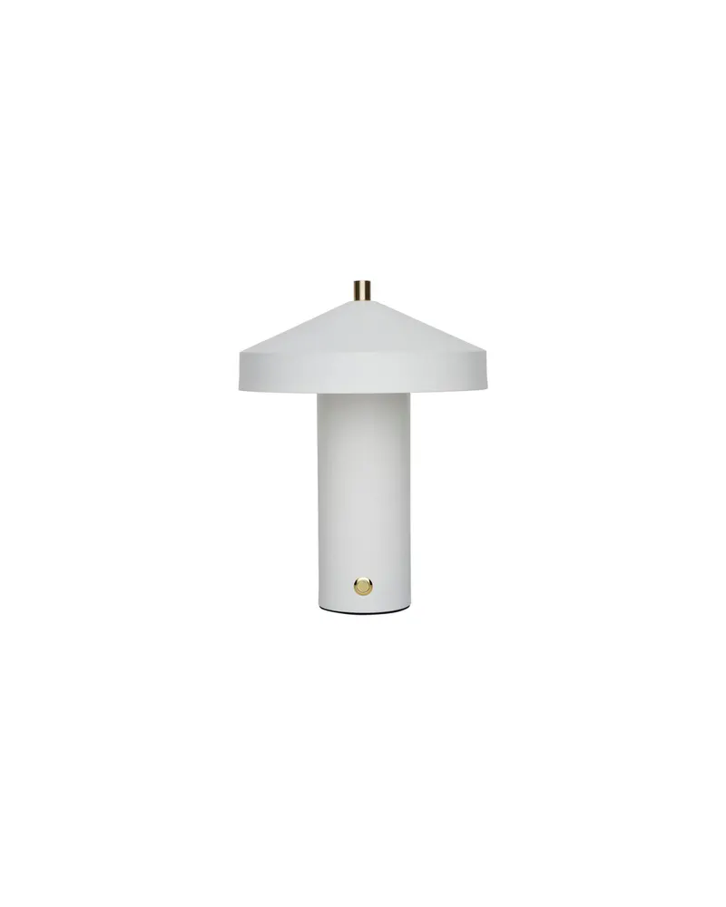 Hatto LED-Tischleuchte aus Stahl und Messing, Weiß