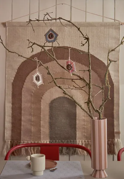Hohe Toppu Vase aus handgefertigtem Steinzeug, OYOY Living, Karamell/Rosa, Ø 8,5 × H 31 cm, Ansicht 4