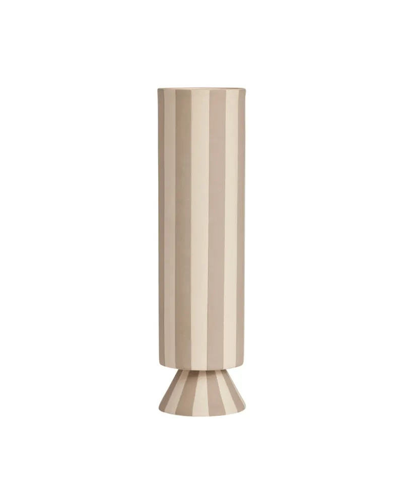 Hohe Toppu Vase aus handgefertigtem Steinzeug, OYOY Living, Tonfarben, Ø 8,5 × H 31 cm, Ansicht 1