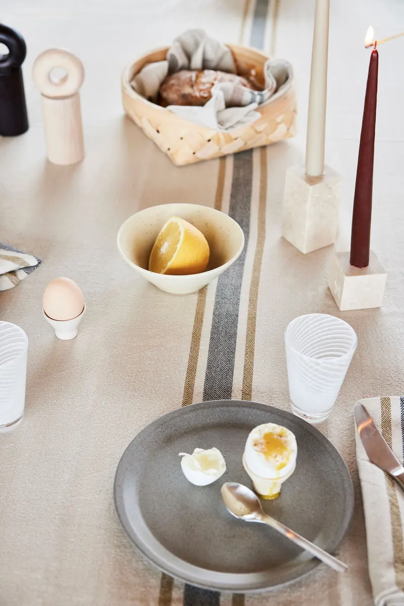 Savi Square Kerzenhalter aus Marmor, hoch, OYOY Living, Beige, Ansicht 2