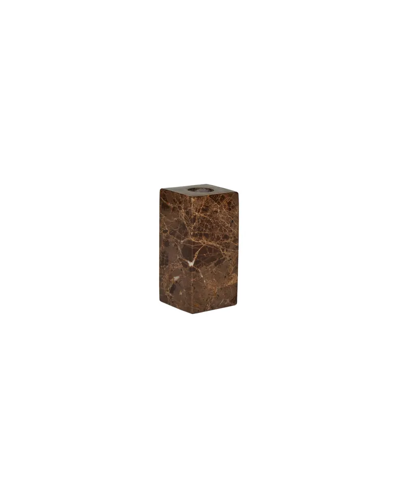 Savi Square Kerzenhalter aus Marmor, hoch, OYOY Living, Schokoladenbraun, Ansicht 1