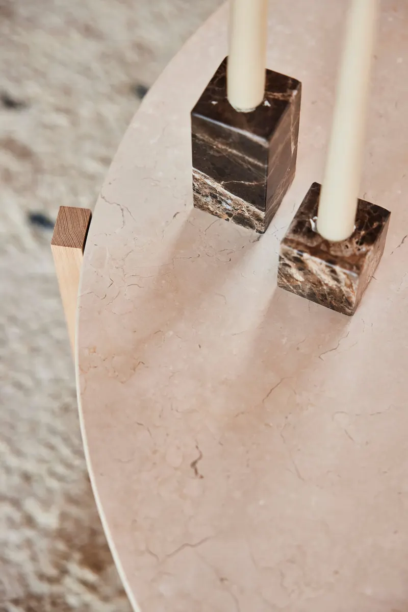 Savi Square Kerzenhalter aus Marmor, hoch, OYOY Living, Schokoladenbraun, Ansicht 4