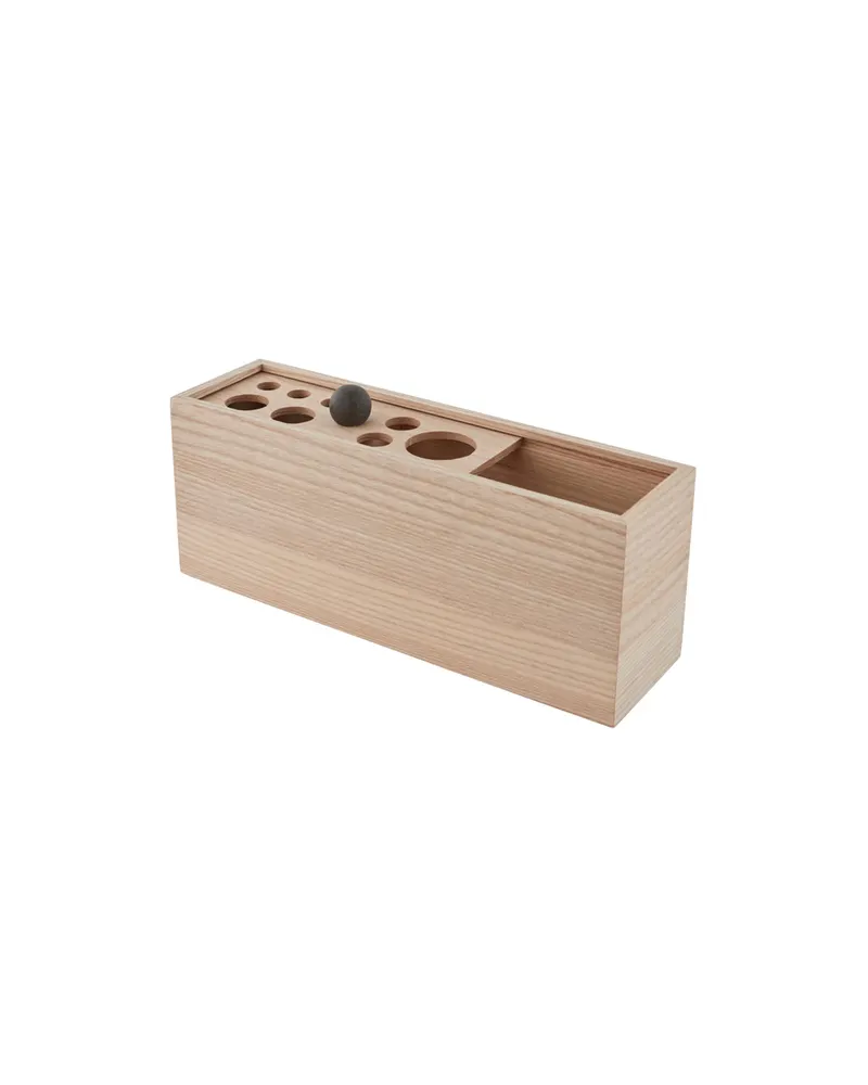 Hoji Stiftehalter aus Eiche, OYOY Living, Natur, Höhe 14 cm, Länge 30,5 cm, Breite 8,5 cm, Ansicht 1