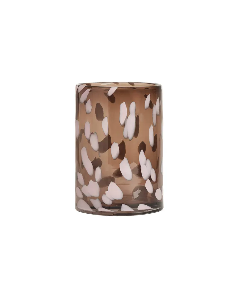 Jali Hurricane Glas-Windlicht mit farbigen Details, OYOY Living, Rauchfarben, Ø 13 × H 19 cm, Ansicht 1