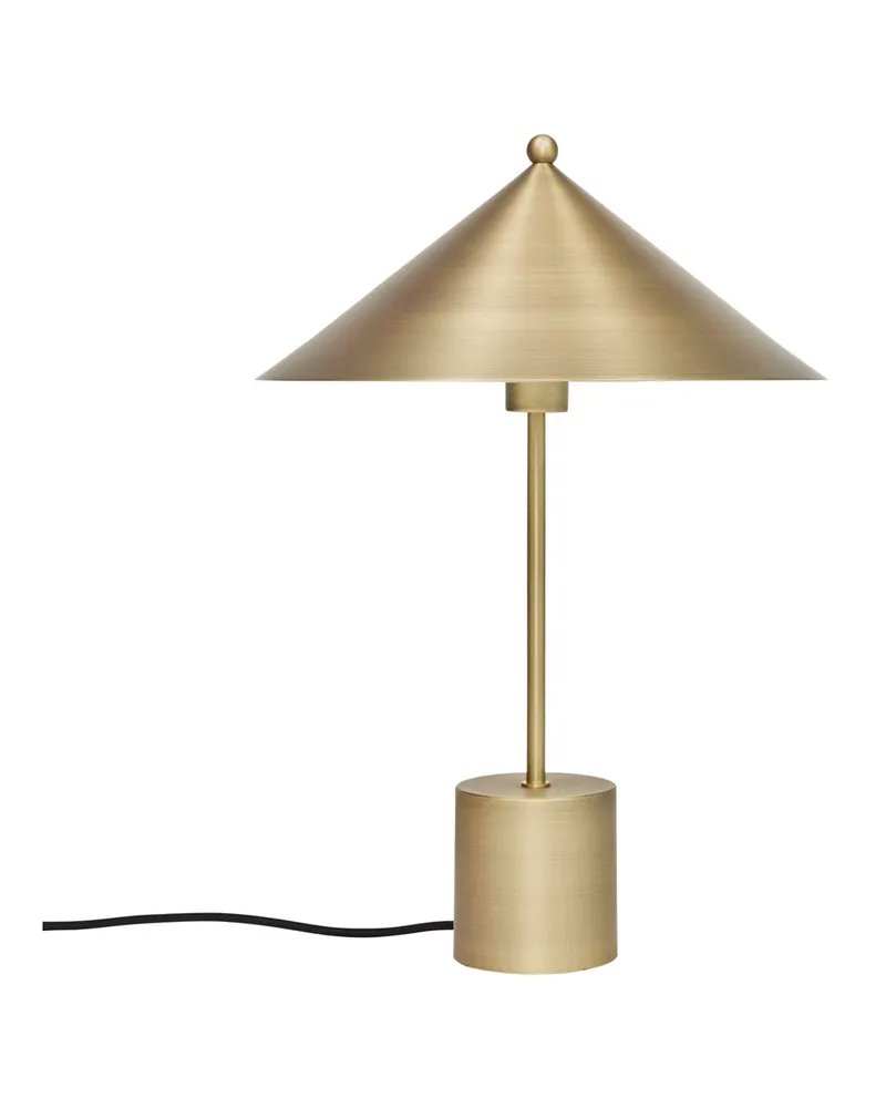 Kasa-Tischleuchte aus Metall mit E14-Fassung, OYOY Living, Gebürstet messingfarben, Ø 35 cm, Höhe 50 cm, Ansicht 1