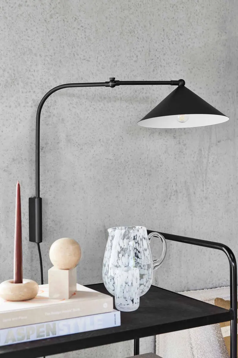 OYOY Living Kasa Wandleuchte aus Metall mit verstellbarem Arm, Schwarz, H 51 × L 60 × B 27 cm, Ansicht 4