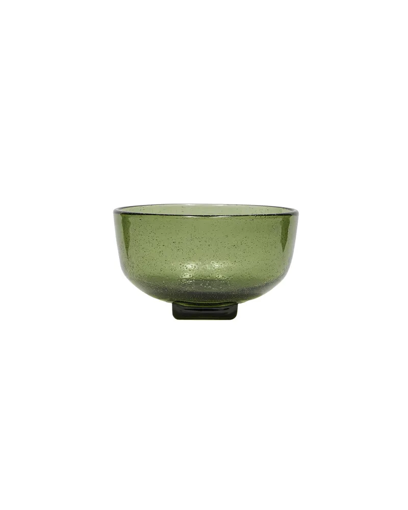 OYOY Kuki Glasschale Small mit quadratischem Fuß, OYOY Living, Grün, Ansicht 1