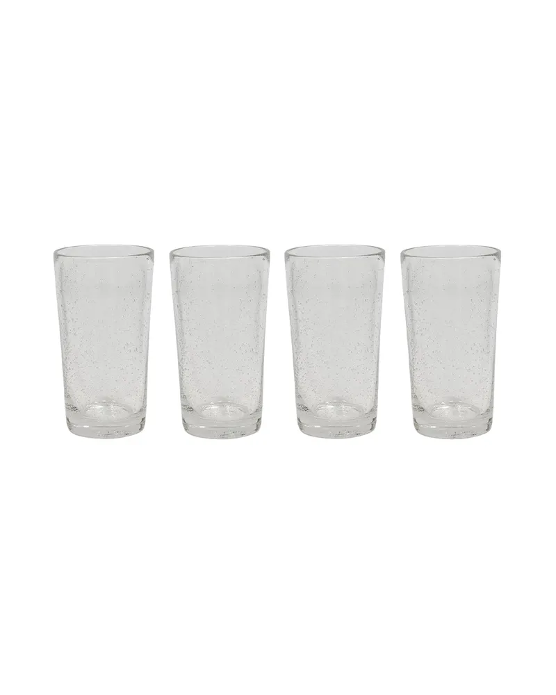 Kuki Highball-Gläser aus mundgeblasenem Glas, 4er-Set, Klar