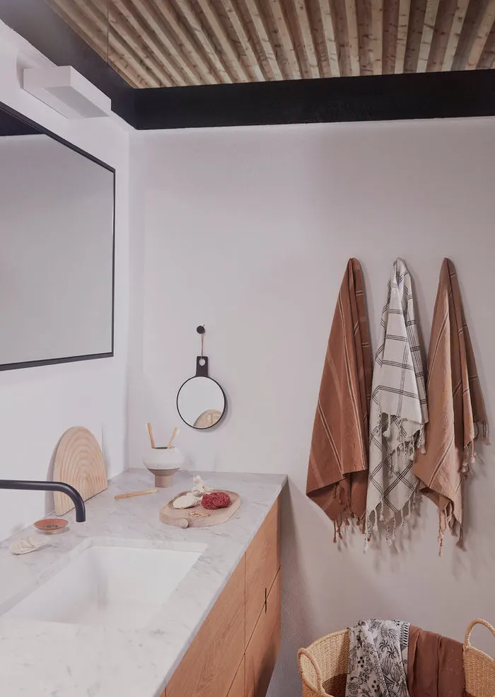Kyoto Gästehandtuch aus Baumwolle aus biologischem Anbau mit Fransen, OYOY Living, 100 × 67 cm (H × B), Ansicht 3