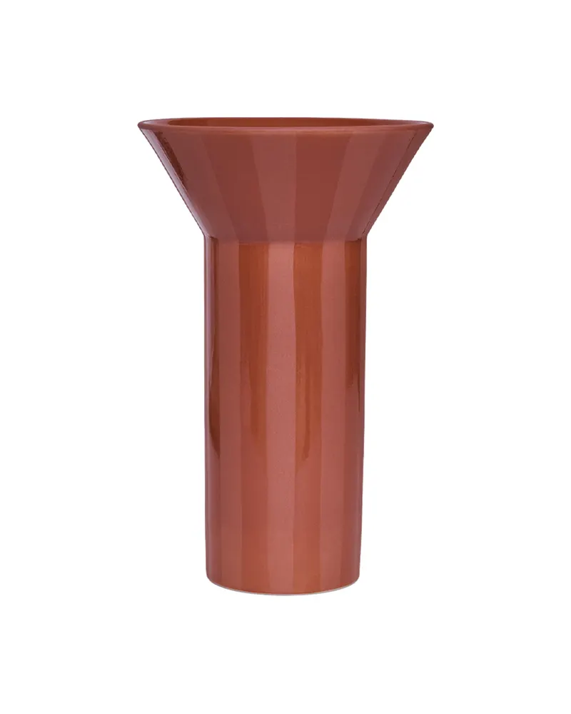 Luonto Vase aus Steinzeug mit handbemalten Streifen, OYOY Living, Terrakotta, Ansicht 1