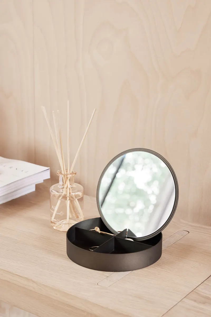 OYOY Mira Schmuckkästchen aus Edelstahl und Spiegelglas, OYOY Living, Messingbraun, Ansicht 3