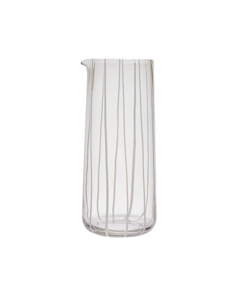 Mizu Karaffe aus mundgeblasenem Glas mit Streifendetails, OYOY Living, Klar, Ø 10 × H 23 cm, Ansicht 1
