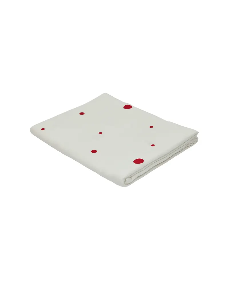 OYOY Living Nori Tischdecke aus Baumwolle mit Punktmuster, Weiß, Kirschrot, 260 × 140 cm, Ansicht 1