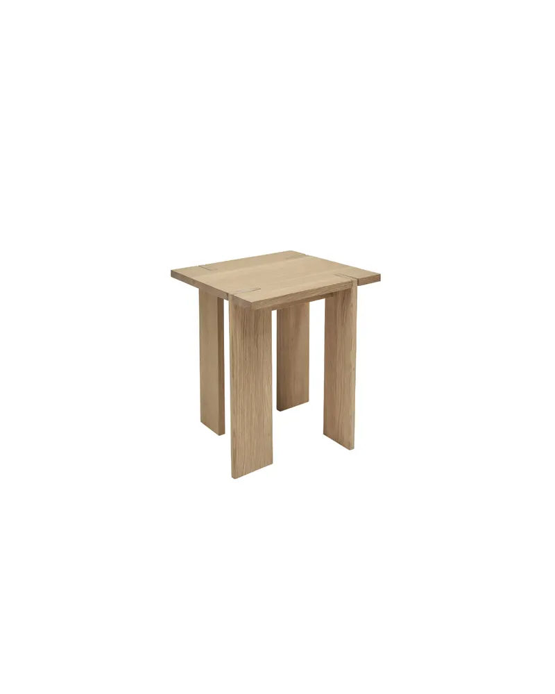 OY Square hoher Beistelltisch aus massiver Eiche, Natur