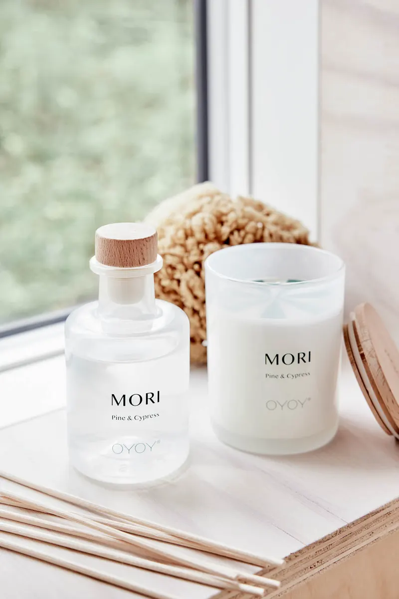 OYOY Living Raumduft-Diffuser Mori aus Glas mit Kiefer und Zypresse, Transparent, Ansicht 3