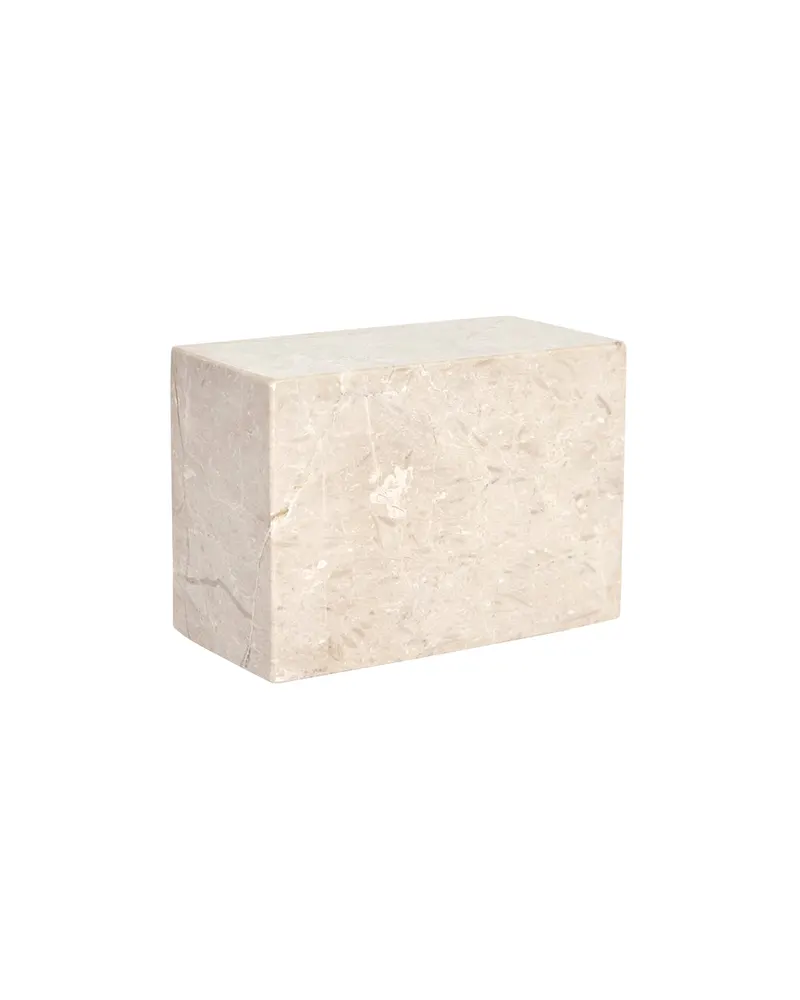 Savi Square Buchstütze aus natürlichem Marmor, Beige