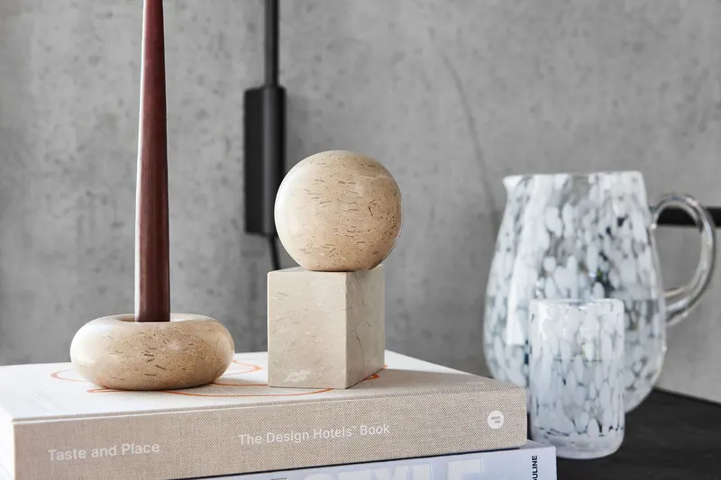 Savi Square Buchstütze aus natürlichem Marmor, OYOY Living, Beige, Ansicht 2