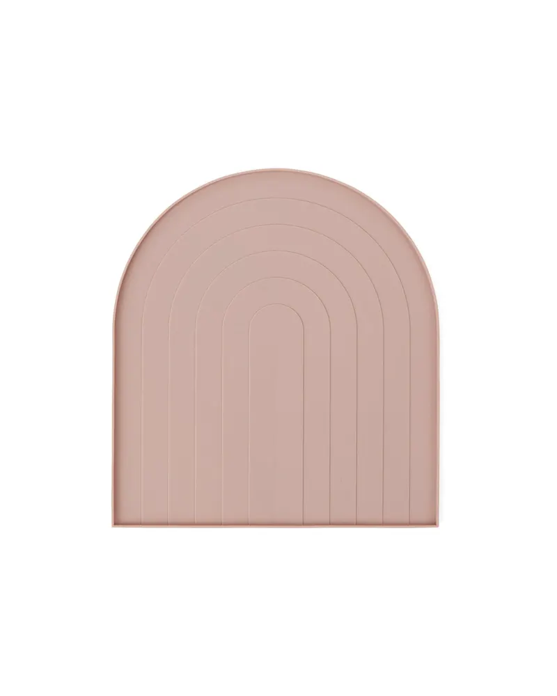 Silikon-Abtropftablett in Regenbogenform von OYOY Living, Rosa, Maße: Höhe 1,2 cm × Länge 40,5 cm × Breite 36,7 cm, Ansicht 1