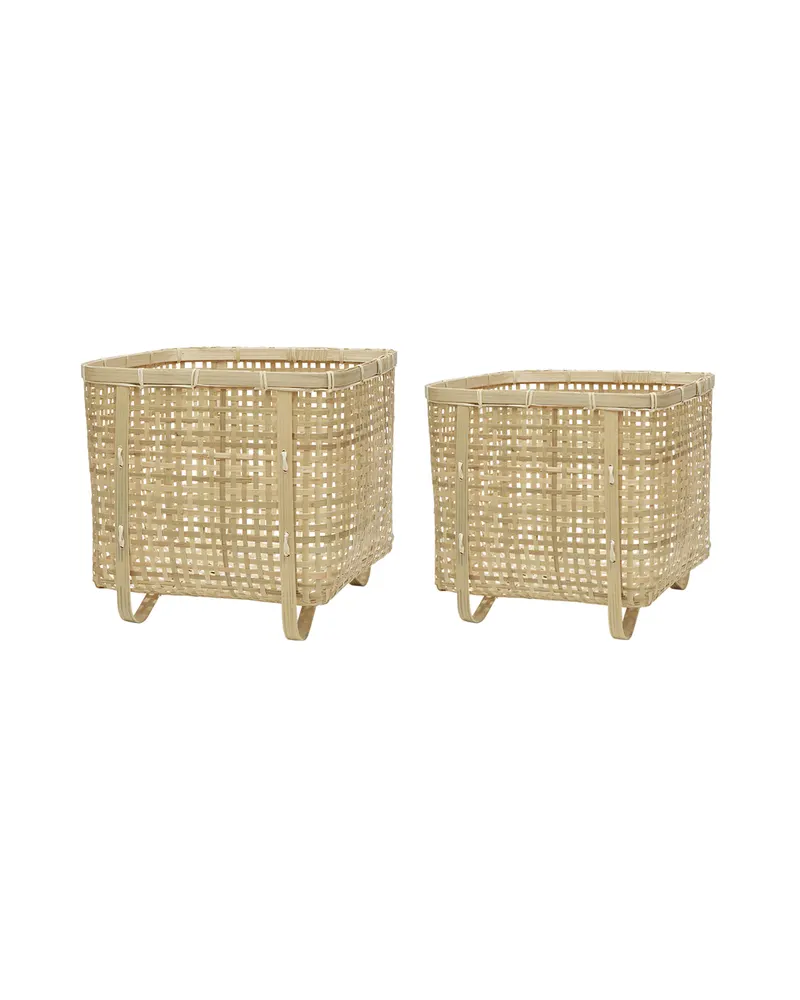 Sporta Square Aufbewahrungskörbe aus Bambus, 2er-Set, Natur