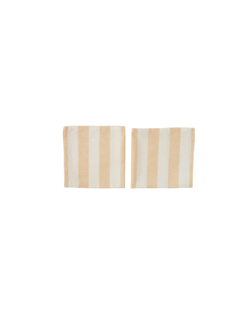 Striped-Servietten aus Bio-Baumwolle im 2er-Set, Oliv