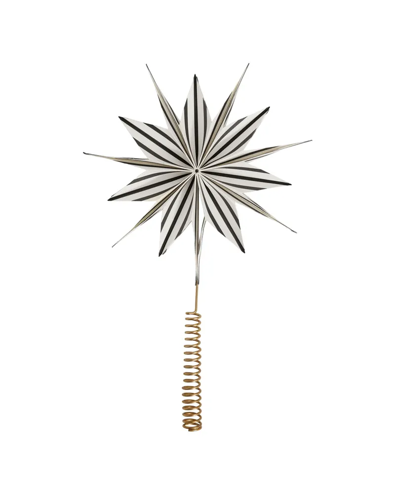 Weihnachtsbaumspitze Toppu Christmas Topstar aus Papier und Eisen, Weiß/Schwarz