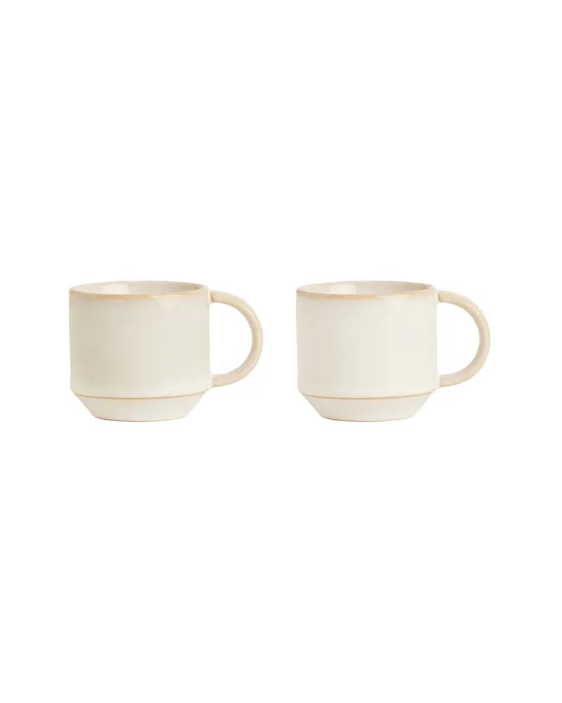 Yuka Espressotassen aus Terrakotta, 2er-Set, Cremeweiß