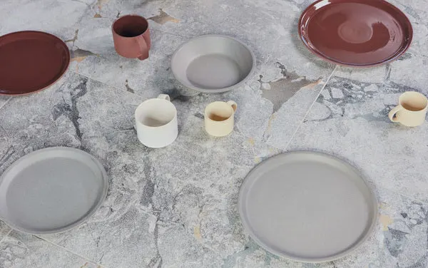 Yuka Essteller aus Terrakotta, 2er-Set, OYOY Living, Stein, Ø 27 cm, Höhe 1,9 cm, Ansicht 4