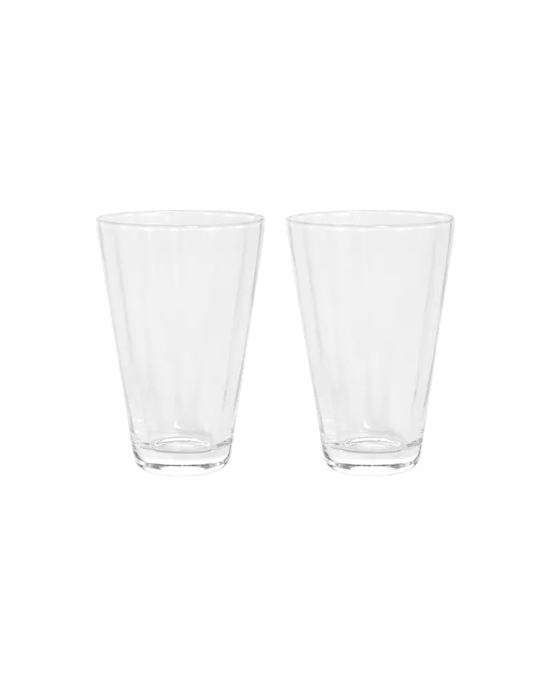 Yuka Groove Trinkgläser aus Glas, 2er-Set, Klar