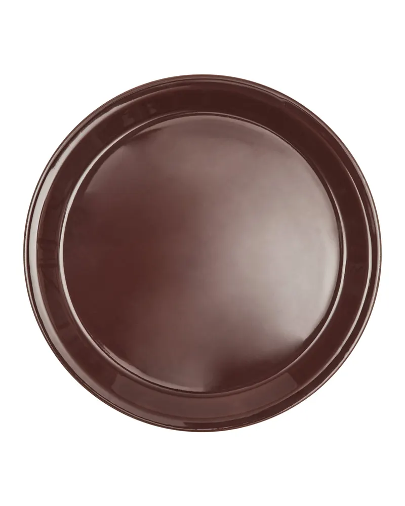 Yuka Lunch-Teller mit handgearbeiteter Glasur im 2er-Set, OYOY Living, Dunkelterrakotta, Ø 22 x H 1,9 cm, Ansicht 1