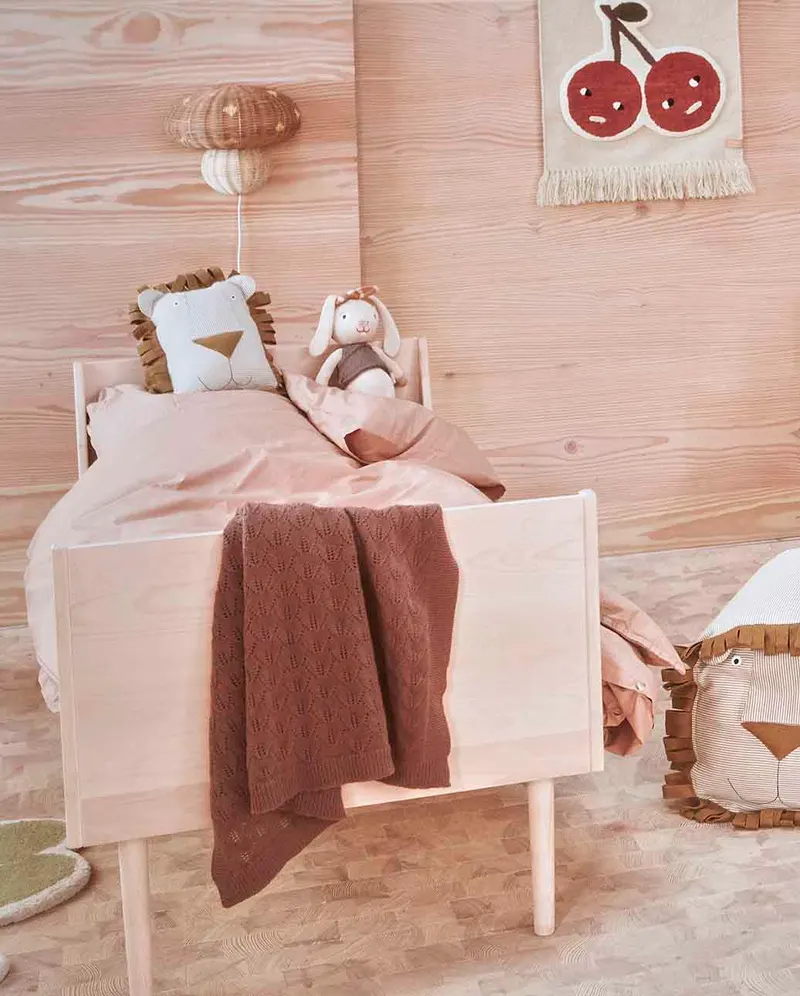 Babydecke Lana aus Merinowolle von OYOY Mini, Braun meliert, 80 × 100 cm, Ansicht 3