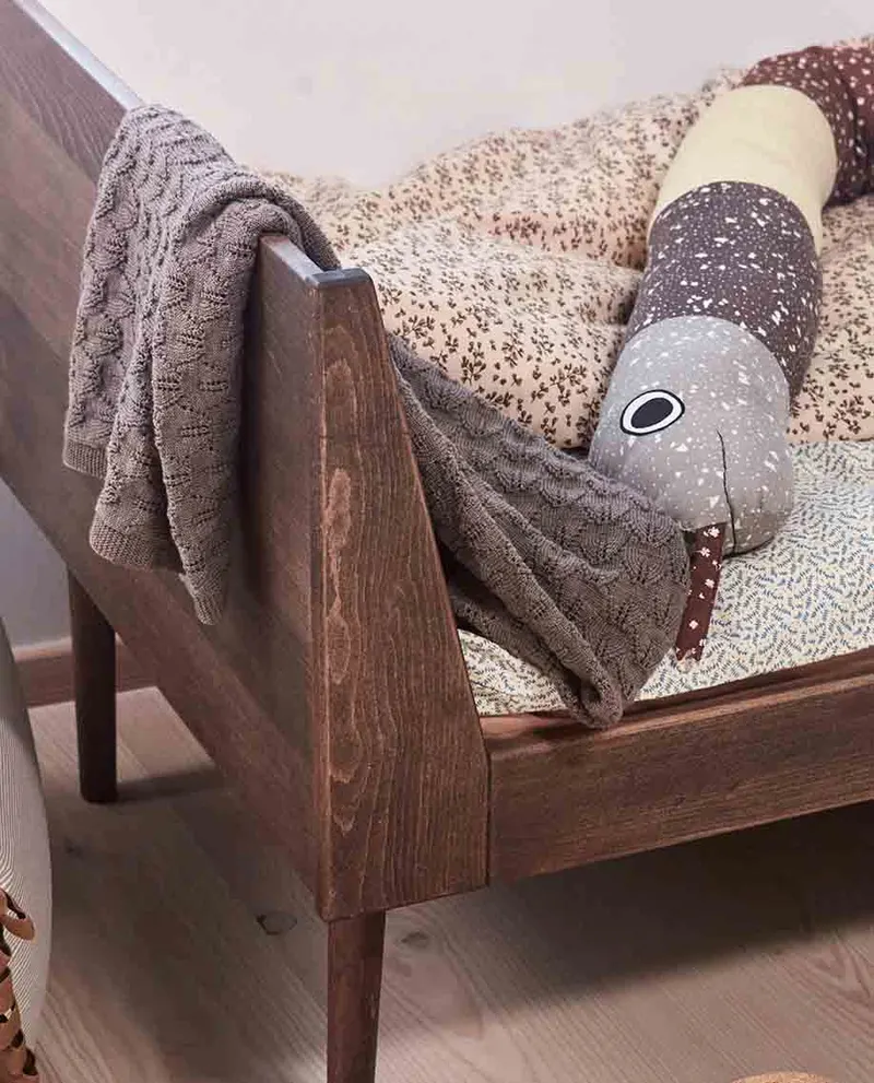 Babydecke Lana aus Merinowolle von OYOY Mini, Braun meliert, 80 × 100 cm, Ansicht 4