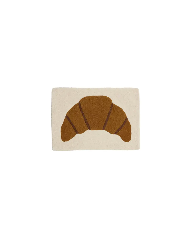 Getufteter Croissant-Wandteppich aus Wolle und Baumwolle