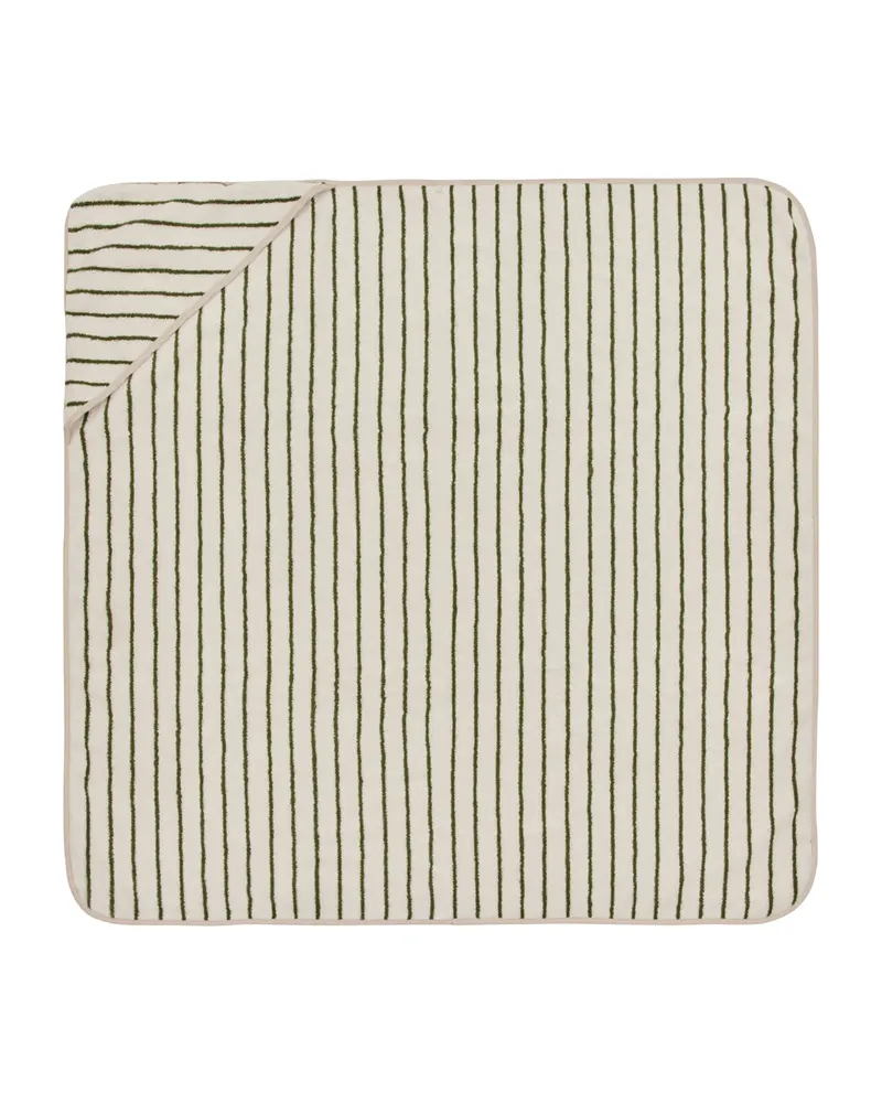OYOY Mini Kapuzenhandtuch Raita aus Bio-Baumwollfrottee, Off-white, 100 × 100 cm, Ansicht 1