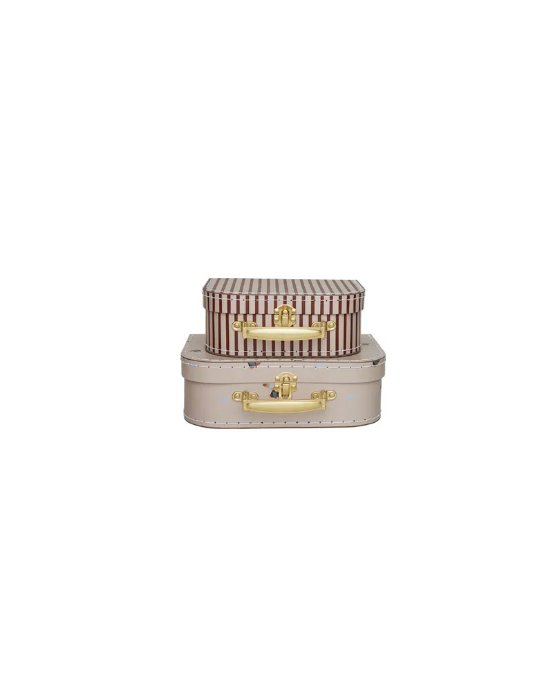 Kinderkoffer-Set Toucan & Stripe aus Karton, 2-teilig