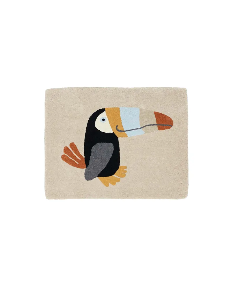 Kinderteppich Toucan Rye aus Wolle und Baumwolle, OYOY Mini, Tonfarben (Clay), Ansicht 1