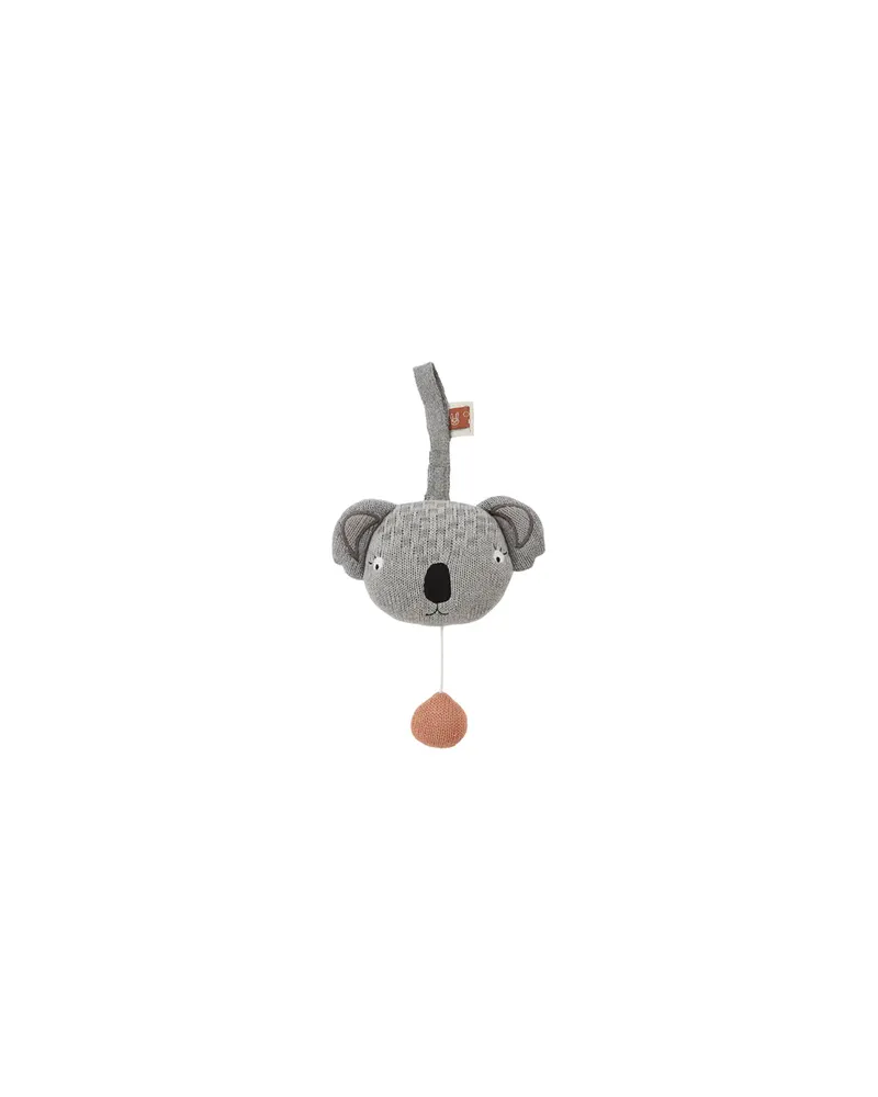 Koala-Spieluhr aus Baumwolle mit Brahms' Wiegenlied, Grau