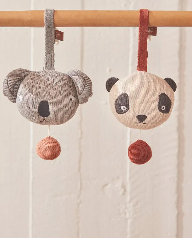 OYOY Mini Koala-Spieluhr aus Baumwolle mit Brahms' Wiegenlied, Grau, 10,5 × 14,5 × 8 cm (H × L × B), Ansicht 3