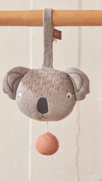 OYOY Mini Koala-Spieluhr aus Baumwolle mit Brahms' Wiegenlied, Grau, 10,5 × 14,5 × 8 cm (H × L × B), Ansicht 4