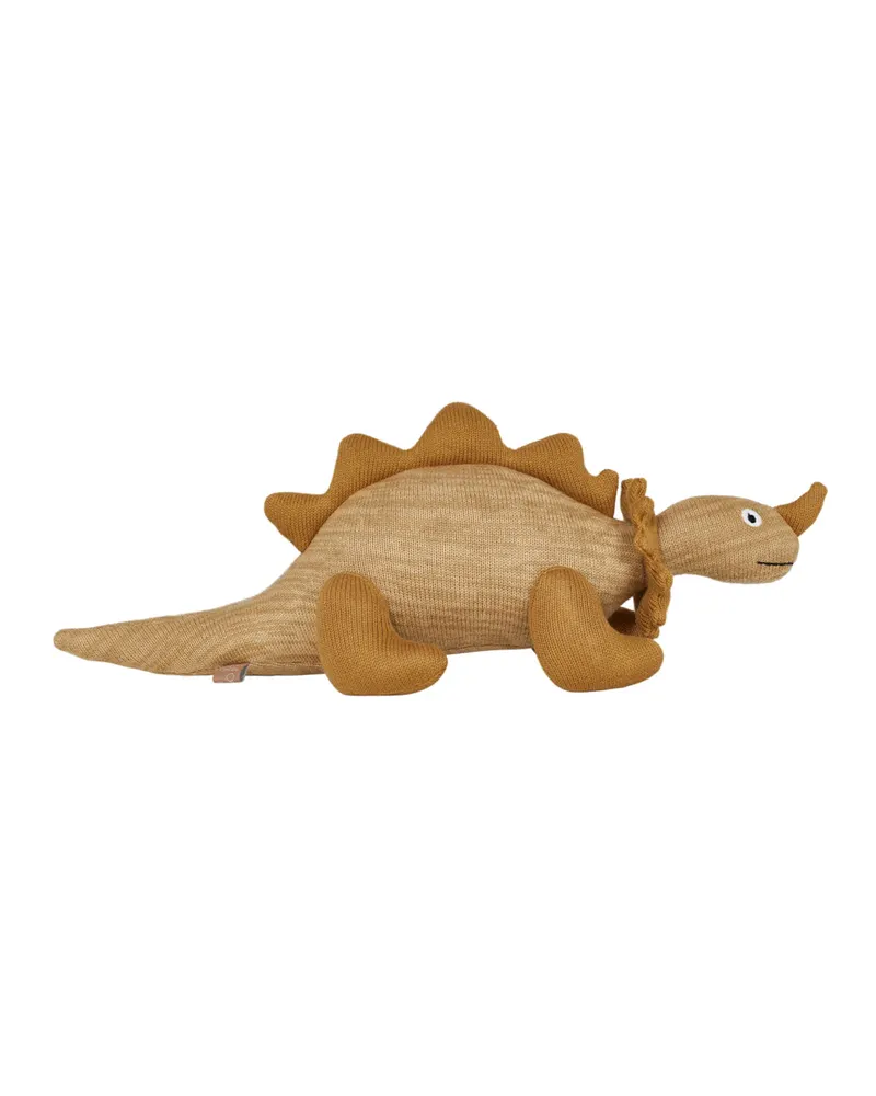 Kuscheltier Billy der Dinosaurier aus Baumwolle und Polyesterfüllung, Saffranfarben