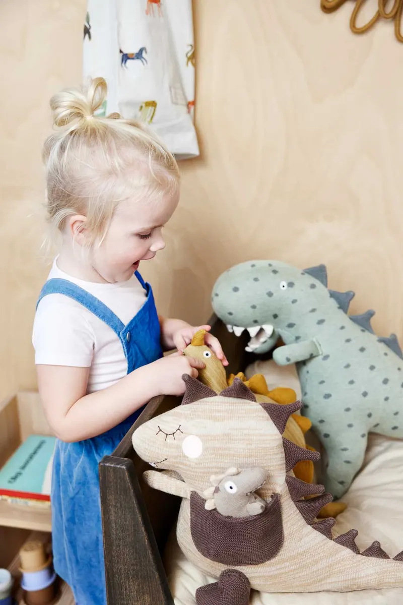 Kuscheltier Dina & Bobo Dinosaur mit herausnehmbarem Dino-Baby, OYOY Mini, Ansicht 3