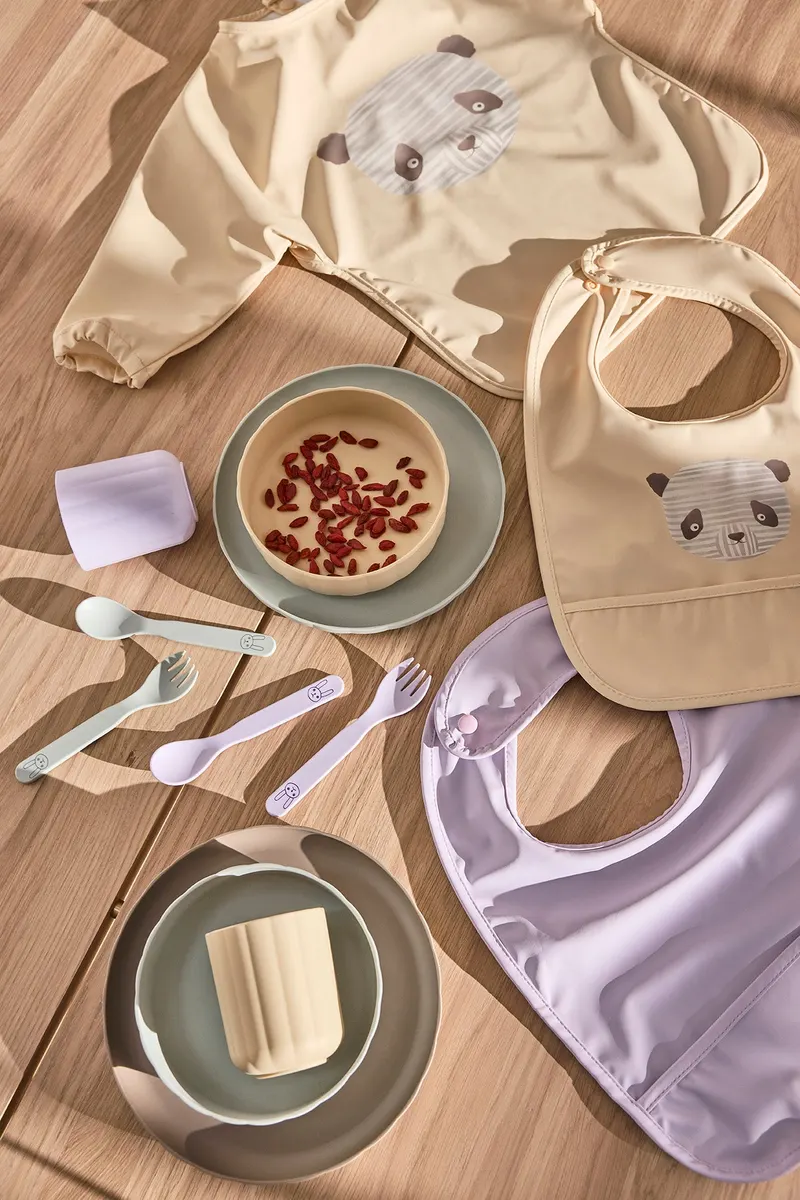 Lätzchen mit Ärmeln Lun Lun Panda von OYOY Mini aus Polyester, Butter, Ansicht 2