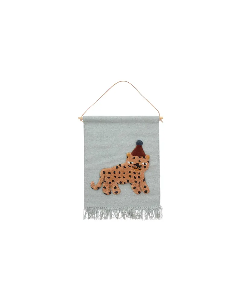 Leopard-Wandteppich aus Wolle und Baumwolle