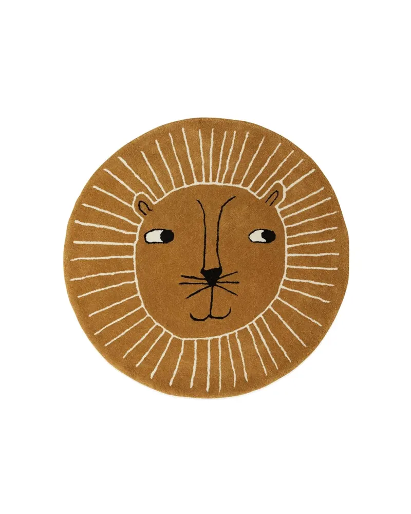 Lion-Teppich aus Wolle und Baumwolle in Caramel, OYOY Mini, Ansicht 1